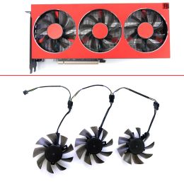 Almohadillas nuevas 3pcs 75 mm FD7010H12S 12V 0.35A Bola doble AMD Radeon VII Ventilador GPU para Asus ASUS XFX DataLand MSI Yeston Sapphire