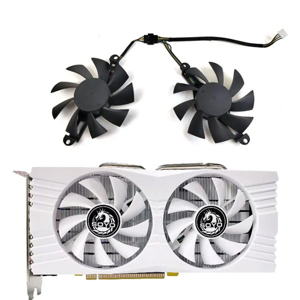 PADS NOUVEAU 75 mm 4pin SOYO RX580 8 Go Fan de refroidissement pour SOYO AMD RX580 8 Go Carte graphique Gaming GDDR5 256BIT Graphique