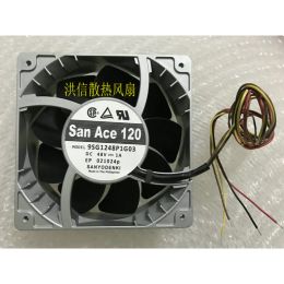 PADS NOUVEAU ventilateur de refroidisseur CPU pour Sanyo 9SG1248P1G03 DC 48V 1A Volume de volume à haut air Fan de refroidissement 12038 120 * 120 * 38 mm
