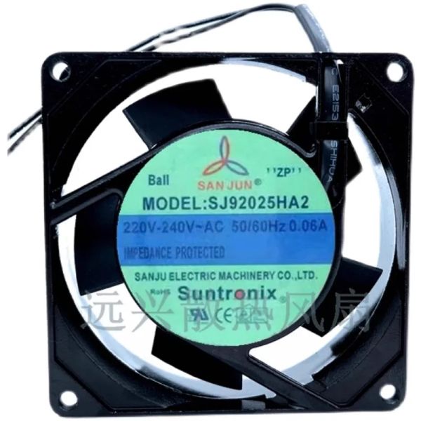 Pads Nouveau ventilateur de refroidisseur CPU pour SJ92025HA2 220V 0,06A 9cm 9025/9225 Fan de refroidissement 92 * 92 * 25 mm