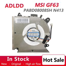 Pads Nuevo ventilador de refrigerador de CPU/disipador térmico para MSI GF63 8RD 8RC 16R1 16R2 PABD08008SH 1.0A 5VDC N413 E322500300A8700I34001596 Radiador