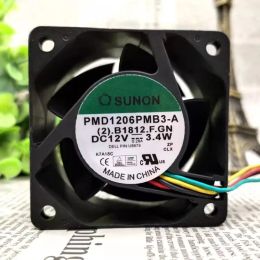 Pads Nieuwe CPU -fan voor Sunon PMD1206 PMB3A 12V 3.4W 0.26A Server Koelventilator 6038 60x60x38mm