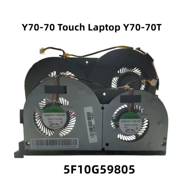 Almohadillas nuevas para Lenovo Y7070 Touch Y7070T Laptop CPU Enfriador de refrigeración Radiador 5F10G59805 EG60070S1C060S99 DC5V 2.25W DC28000EQS0