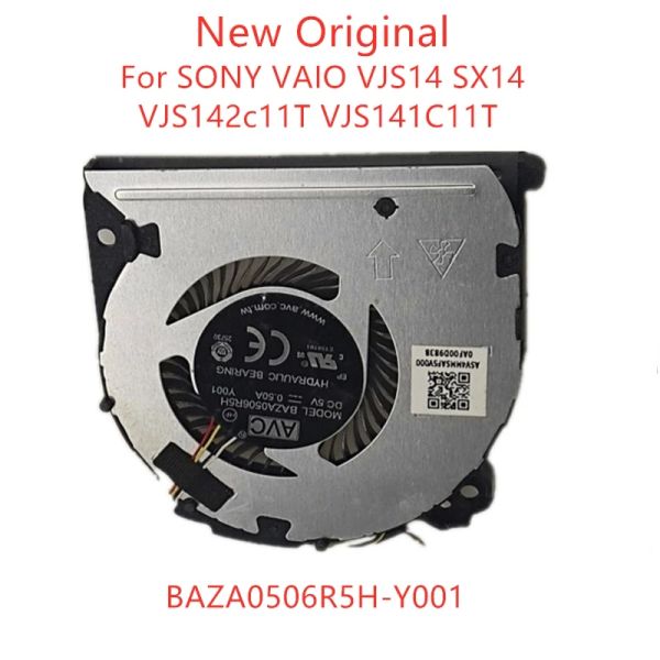 Pads Nuevo ventilador de enfriamiento de la CPU de la computadora portátil original para Sony VAIO VJS14 SX14 VJS142C11T VJS141C11T Ventilador Baza0506R5H Y001 DC5V 0.5A