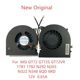 Pads Nouveau ventilateur de refroidissement GPU CPU GPU original pour MSI GT72 GT72S GT72VR 1781 1782 N292 N265 N322 N348 6QD 6e ventilateur 12V 0,65A