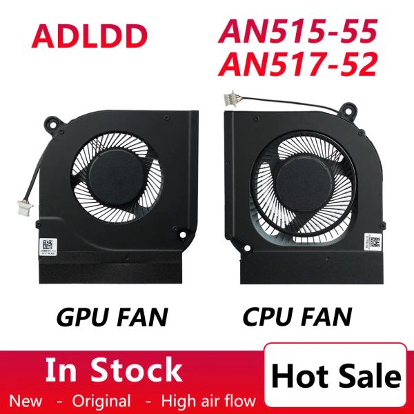 Pads Nuevo ventilador de enfriamiento de la GPU de la CPU de la computadora portátil orignal para ACER NITRO 5 AN51555 AN51752 FML9 FMAQ DC5V 0.5A DFS5K223052836 EP