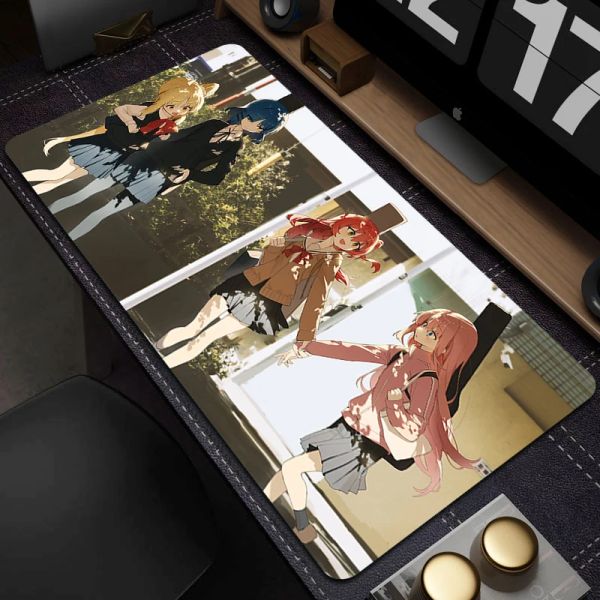 Tapis de souris antidérapant Bocchi The Rock, tapis de souris de jeu pour bureau, impression HD, clavier de Gamer, accessoires de jeu en caoutchouc Anime