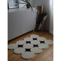 Almohadillas de estilo Nordic Ins Flocking Carpet, Sala de estar, dormitorio, noche de cama, alfombra de mesa de lujos de peluche, estera antislips engrosada en el hogar