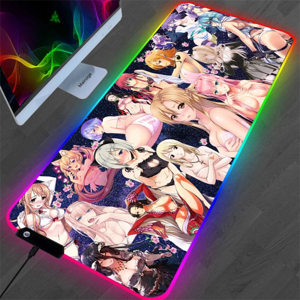 Tapis de souris Design original Sexy gros seins fille non censurée tapis de souris populaire Anime femme étoile tapis tapis de clavier de jeu tapis de bureau