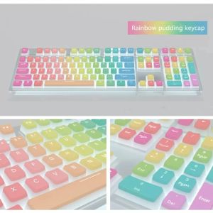 PADS PBT Back -Lit -sleuteldoppen OEM Profiel 116 toetsen Pudding KeyCaps voor Cherry MX Switch Mechanical Toetsenbord met ISO Enter voor EU -lay -out