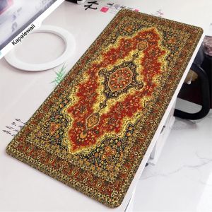 Tapis de souris en caoutchouc persan, Style rétro, motif tasse, ordinateur portable, PC, tapis de souris avec franges, décoration de Table de bureau, tapis de Table artisanal