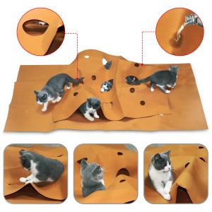Pads Pet Toys Cat speelspel Spelmat Training Activiteit Inklapbaar Rust Scratch Resistant Tyys Bite Climbing Frame Cat Sull Mat Pad