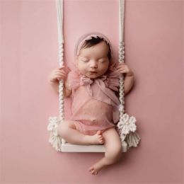 Pads Photography Props houten swing voor baby pasgeboren foto fotograferen meubilair baby -diy foto poseren feest achtergrond rekwisieten