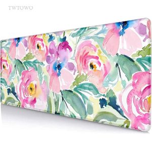 Pads Roze Bloemen Muismat Gamer XL Custom Home Nieuw HD Muismat XXL Muismatten Zacht natuurrubber Tapijt Muizenpad Tafelmat