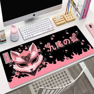 Pads Pink Fox Desk Mat Gamer MousePads Kawaa Mouse Pad XXL Grote Office Desk Pads 900x400 Grote MousePad Home Mouse Mats voor computer