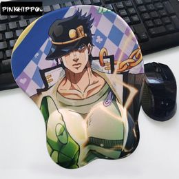 PINKHIPPOS Anime JOJO Kujo Jotaro 3D Zachte Gel Gaming Muismat Muismat Cartoon met Polssteun Toetsenbord Pad Computer mat Geschenken