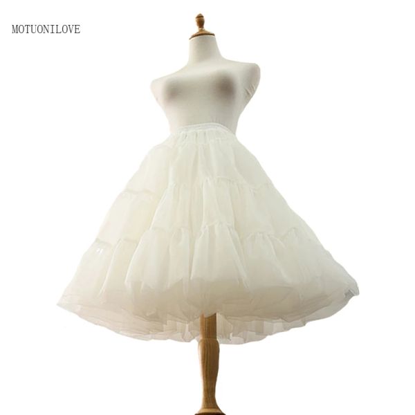 Jupes courtes bouffantes en Organza pour Halloween, jupon de mariée Crinoline pour robe de mariée, sous-jupe Rockabilly Tutu pour femmes