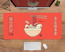 Pads Ramen Tapis de Bureau Tapis de Souris Japonais Tapis de Souris de Jeu Extra Large Tapis de Bureau antidérapant Kawai Retro Sushi Bowl Foodie 900x400 Tapis de Souris