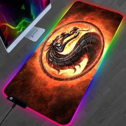 Pads RVB Mortal Kombat Tapis De Souris Anime Ordinateur Portable Accessoires De Jeu Mausepad Grand Tapis De Souris Clavier Gamers Decoracion Tapis De Bureau