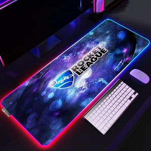 Almohadillas Rocket League Mouse Pad con RGB Computer Gamer Large Mause Backlight Gaming XXL Laptop Mat Mesa de escritorio Mausepad Anime Mats PC