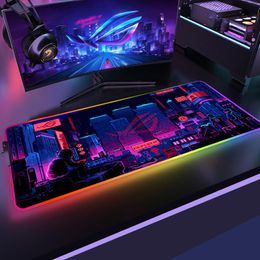 Tapis de souris Rog Asus Gaming Mousepad Game Slipmat RGB Led Configuration Gamer Décoration Cool Glowing Mouse Mat Pc Republic of Gamers avec tapis de câble