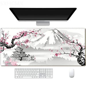 Tapis de souris Sakura japonais en fleurs de cerisier, tapis de jeu XL pour la maison, nouveau tapis de souris HD XXL, tapis de bureau antidérapant, pour ordinateur portable