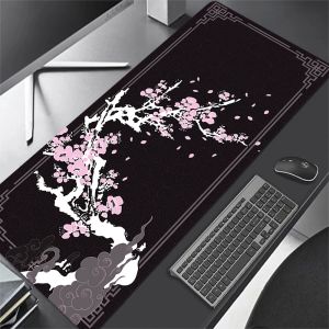 PADS SAKURA MOUSEPAD ACCESSOIRES DE GAMING Japonais GRAND PAD DE MONDE BLACK ROSE KAWAII MAT TABLE DE BUREAUX XXL PAD POUR COMPORTATION DES MOUSES DE MONDE.