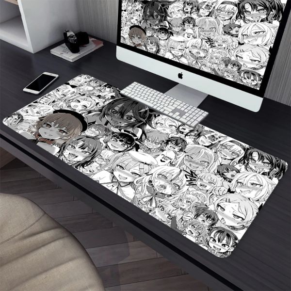 Pads Sexy Ahegao Grand Tapis de Souris de Jeu Tapis de Souris d'ordinateur PC Gamer Tapis de Souris pour Ordinateur Portable Bureau Mausepad XXL Tapis Clavier Tapis de Bureau