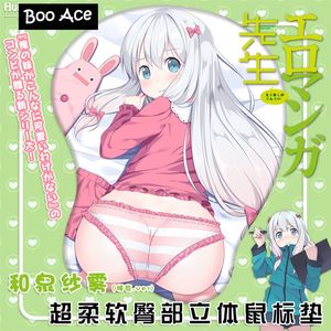 Pads SEXY MANGA LERAAR Izumi Sagiri Hot Anime 3D Borsten Borst Muismat Muizen Pad met Siliconen GEL polssteun Big Size 26*22 cm