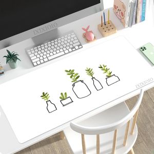 Tapis de souris plantes vertes simples Gamer XL ordinateur maison tapis de souris XXL tapis de bureau en caoutchouc naturel doux bureau PC tapis de souris de bureau