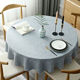 Tampons couleur solide table ronde tissu coton lin cuisine décor élégant hôtel de fête de mariage nappe de mariage et de couverture de table basse