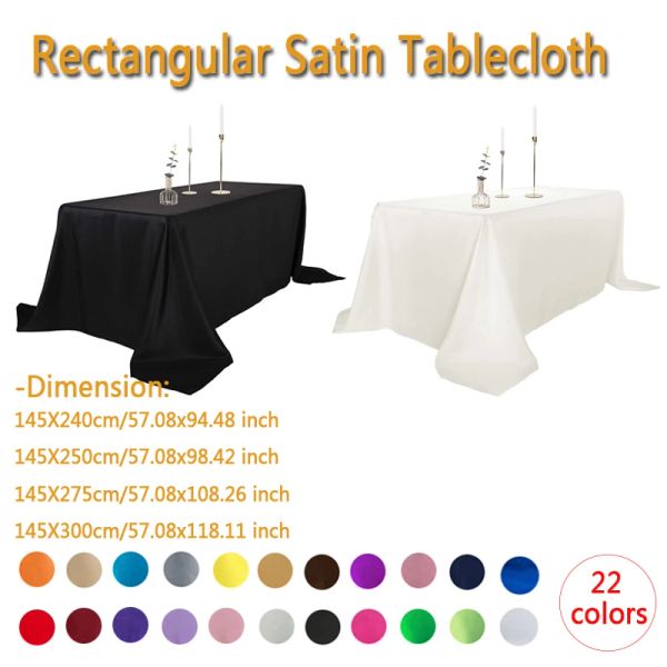 Pads mantel mantel rectangular satin sellino sábana de poliéster resistente a la mesa resistente al poliéster para el buffet buffet saten