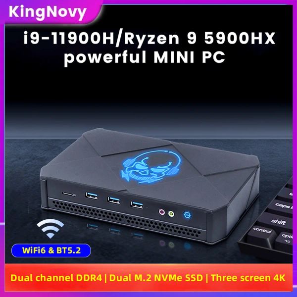 PADS TOPTON GAMING MINI PC I9 11900H AMD RYZEN 9 5900HX Windows 11 Mini Gamer Desktop Dual DDR4 NVME SSD 3X4K Computer UHD HTPC WiFi6