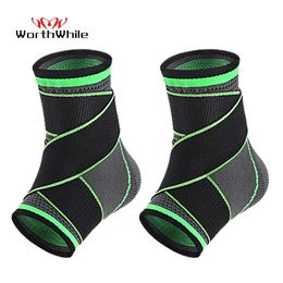 Poussions de compression valable la cheville soutiennent les hommes femmes en nylon Sangle Bande de pied élastique Bandage Protecteur de football