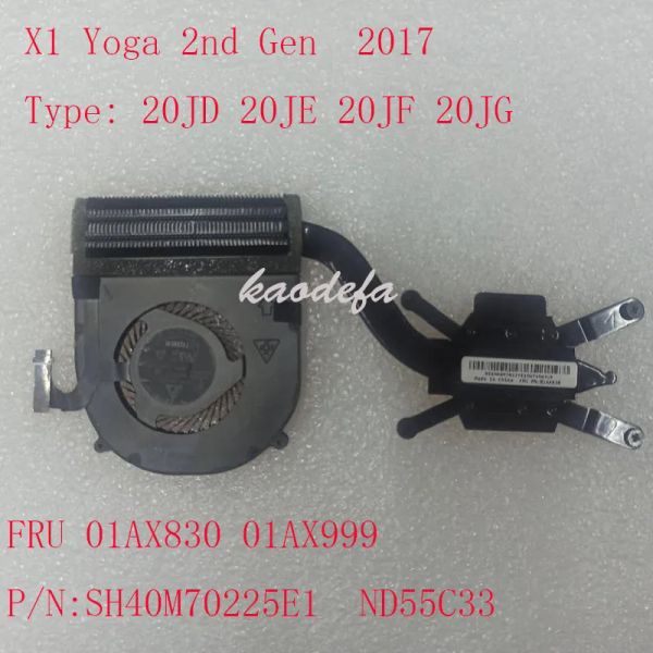 PADS X1yoga Radiateur pour ThinkPad X1 Yoga 2nd Gen Fan 2017 Type: 20JD 20Je 20JF 20JG FRU 01AX830 01AX999 P / N: SH40M70225E1 ND55C33