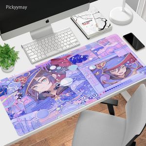 Tapis de souris XXL Genshin Impact clavier tapis de bureau tapis antidérapant ordinateur portable grand tapis de souris de jeu Kawaii Sexy fille Anime tapis de bureau