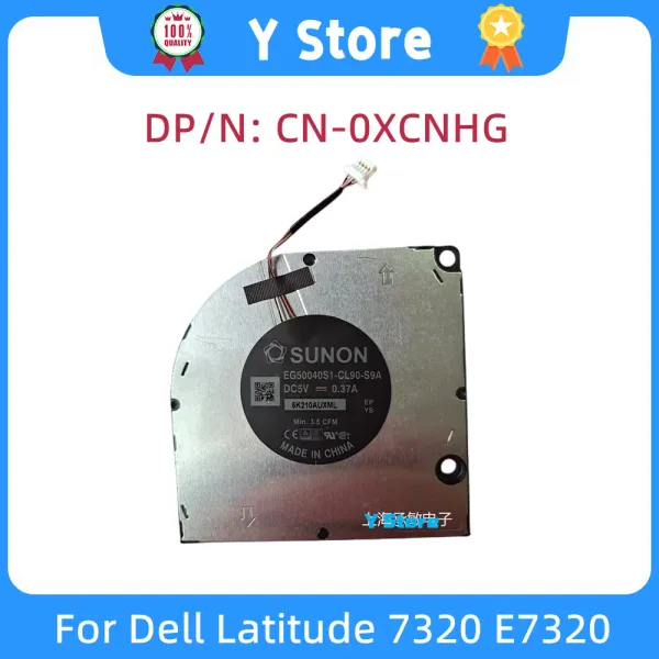 PADS Y Stockez un nouveau ventilateur de processeur de refroidisseur d'ordinateur portable adapté à Dell Latitude 7320 E7320 0xcnhg DC 5V 0,37A EG50040S1CL90S9A MIN 3,5 CFM