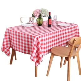 Pads Yryie poliéster rectángulo cubierta de mesa a cuadros Mesa de cocina ropa de tela de picnic pastoral marina para comedor resistente