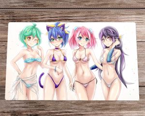 Pads YuGiOh ARCV Speelmat Sexy Yuzu Meisjes TCG CCG Mat Trading Card Game Mat Gratis Tas Antislip Rubber Bureau Pad Muismat 60x35cm