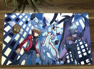 Tapis YuGiOh Jaden Yuki Elemental HERO Neos TCG tapis de jeu de cartes à collectionner tapis de jeu CCG tapis de souris en caoutchouc antidérapant tapis de bureau 60x35 cm