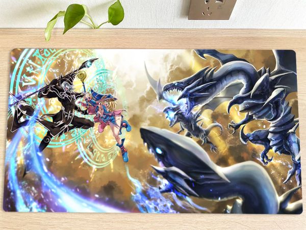 Tapis YuGiOh tapis de jeu BlueEyes Dragon blanc magicien foncé TCG CCG tapis de jeu de cartes à collectionner tapis de souris tapis de jeu de jeu sac gratuit