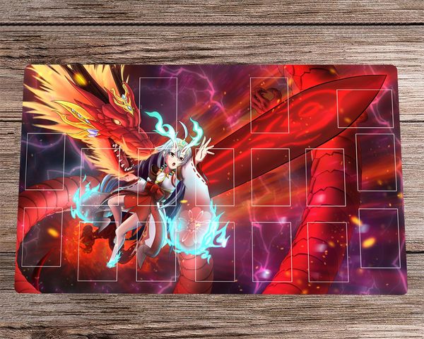 Almohadillas YuGiOh Playmat Kurikara The Immovable Avatar TCG CCG Trading Card Game Mat OCG Board Game Mat Anime Mouse Pad Desk Pad 60x35cm