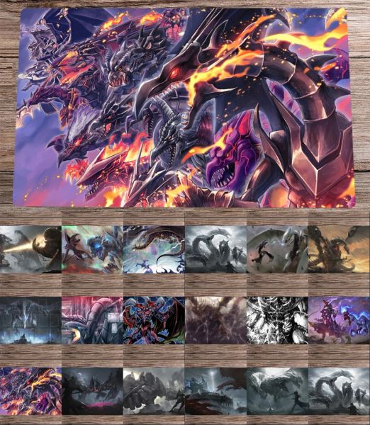 Tapis de jeu YuGiOh RedEyes Black Dragon Ultimate Conductor Tyranno TCG CCG Monsters Trading Card Game Mat Anime Mouse Pad 60x35cm