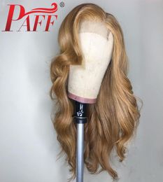 PAFF couleur Blonde pleine perruque de dentelle perruques de cheveux humains brésilien Remy vague naturelle cheveux sans colle perruque avec bébé Hair9322830