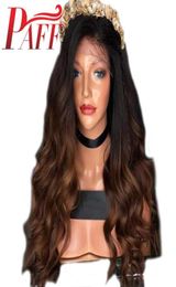 Patf Ombre Brown 44 Silk Top Lace Front Human Wigs With Baby Hair Two Tone Brazilian Remy Hair prepleted28058882393554