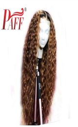 PAFF Ombre Krullend Kant Voor Menselijk Haar Pruiken Braziliaanse 360 Kant Frontale Pruik PrePlucked Gebleekte Knopen Baby Hair2228167