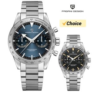 Pagani Design 2023 Herenhorloges Topmerk Luxury Moon Quartz Watch voor Men Sport Retro Chronograph VK64 AR Sapphire Glass 240419