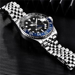 Pagani Design 40mm GMT Heren Mechanische Horloges 100m Waterdicht Topmerk Sapphire Glas Rvs Business Herenhorloge 220407