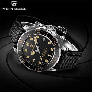 Pagani ontwerp mode merk siliconen heren automatische horloges top 007 commandant mannen mechanische polshorloge Japan NH35A horloges 210804