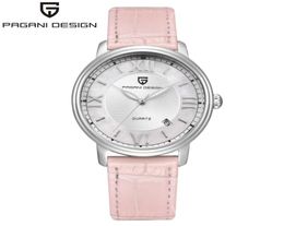 Pagani Design Fashion Femmes décontractées Quartz Watch Automatic Date automatique Pink Elegant Cuir Deatherproof Lady Watch Relogio Feminino5235355